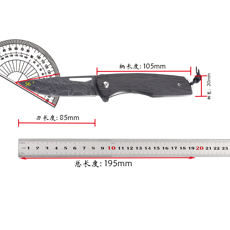 Fishing Equipment Kitchener - ใหม่ 8cr13MOV แกนเหล็ก ด้ามไม้มะเกลือ มีดพับ EDC