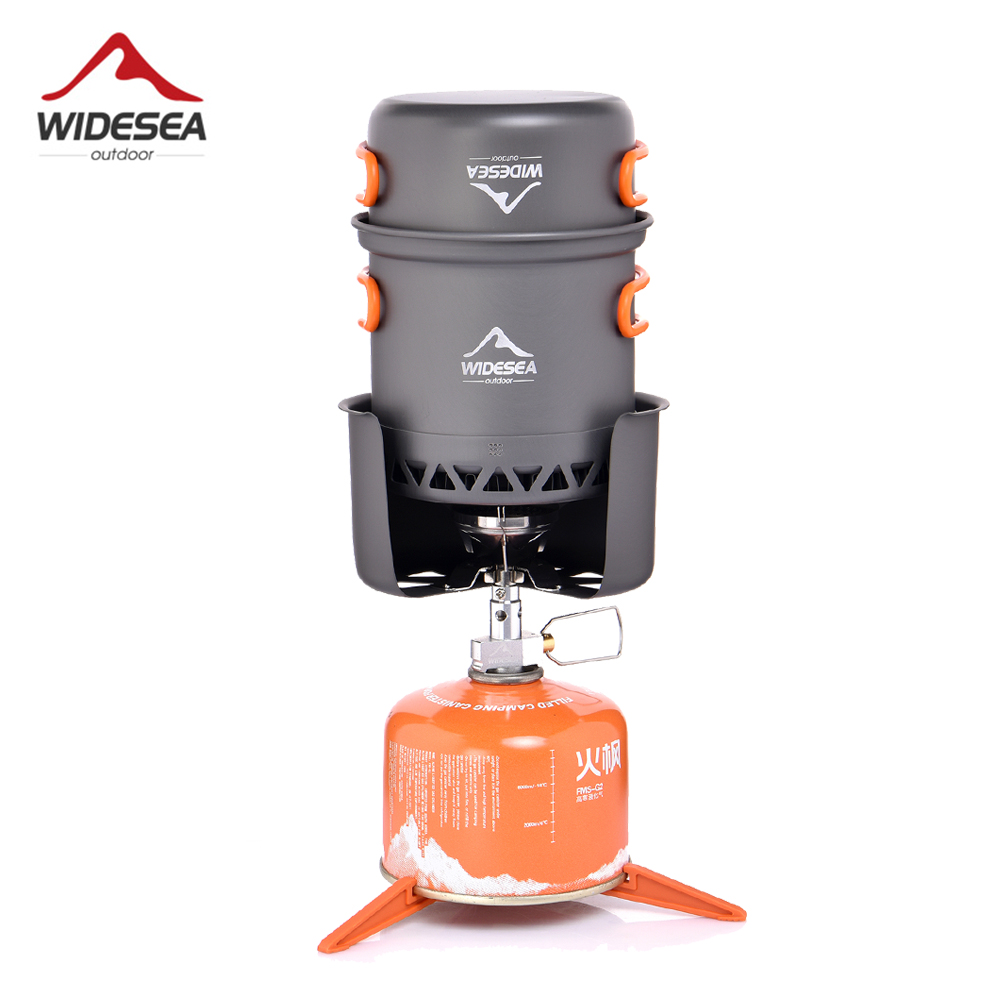 Fishing Equipment Kitchener - Widesea ชุดทําอาหารตั้งแคมป์กระเป๋าเป้สะพายหลังเตาแก๊สเครื่องครัวกลางแจ้งเตาแคมป์ปิ้งอุปกรณ์ครัวหม้อหุงท่องเที่ยวเดินป่าตกปลา