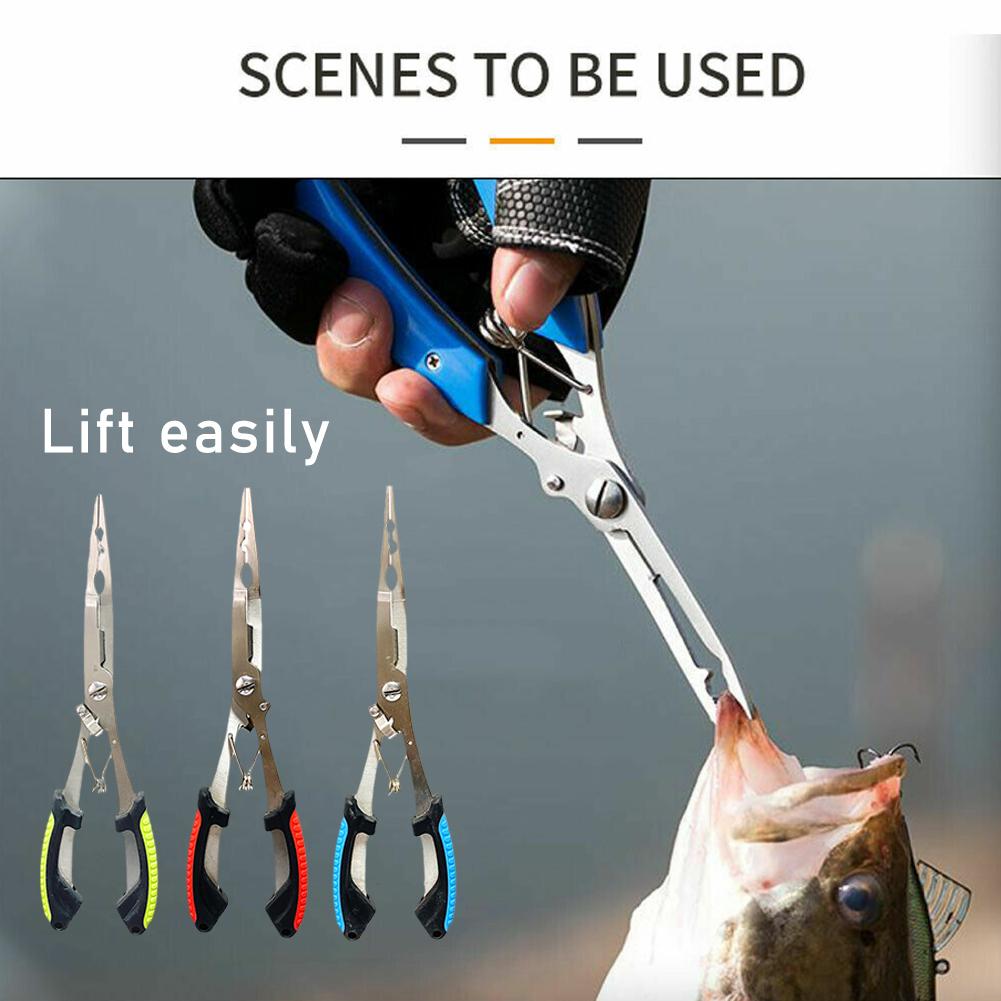 Fishing Equipment Price - คีมตกปลาสแตนเลสอเนกประสงค์ พร้อมที่เปิดห่วง ตัดสายถัก ที่ถอดตะขอแบบกันลื่น สำหรับเหยื่อตกปลา