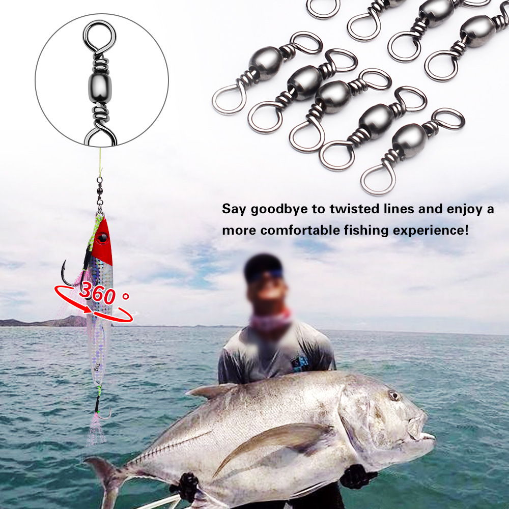 100 ชิ้นตกปลา Swivels Connecto - Fishing Equipment Carp บทวิจารณ์และราคา