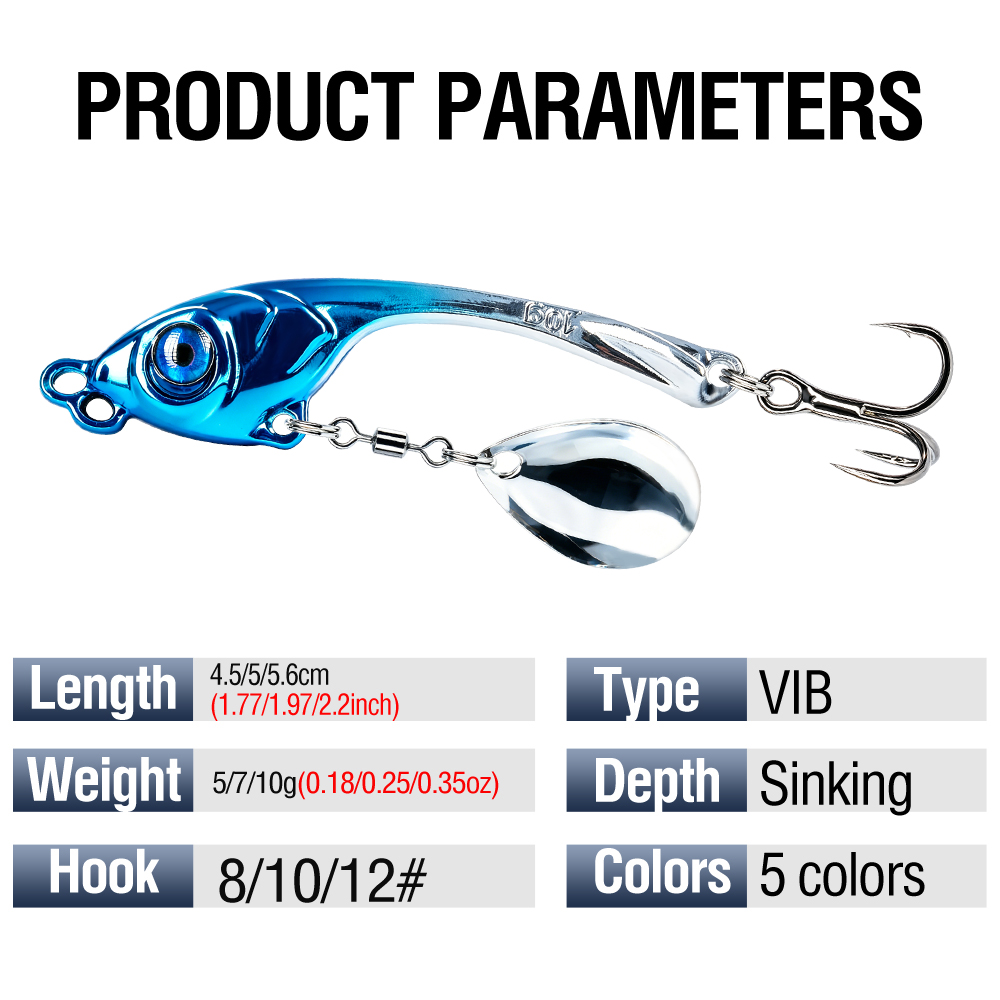 เหยื่อตกปลาโลหะแบบ VIB 10 ชิ้น - Fishing Equipment Kit บทวิจารณ์และราคา