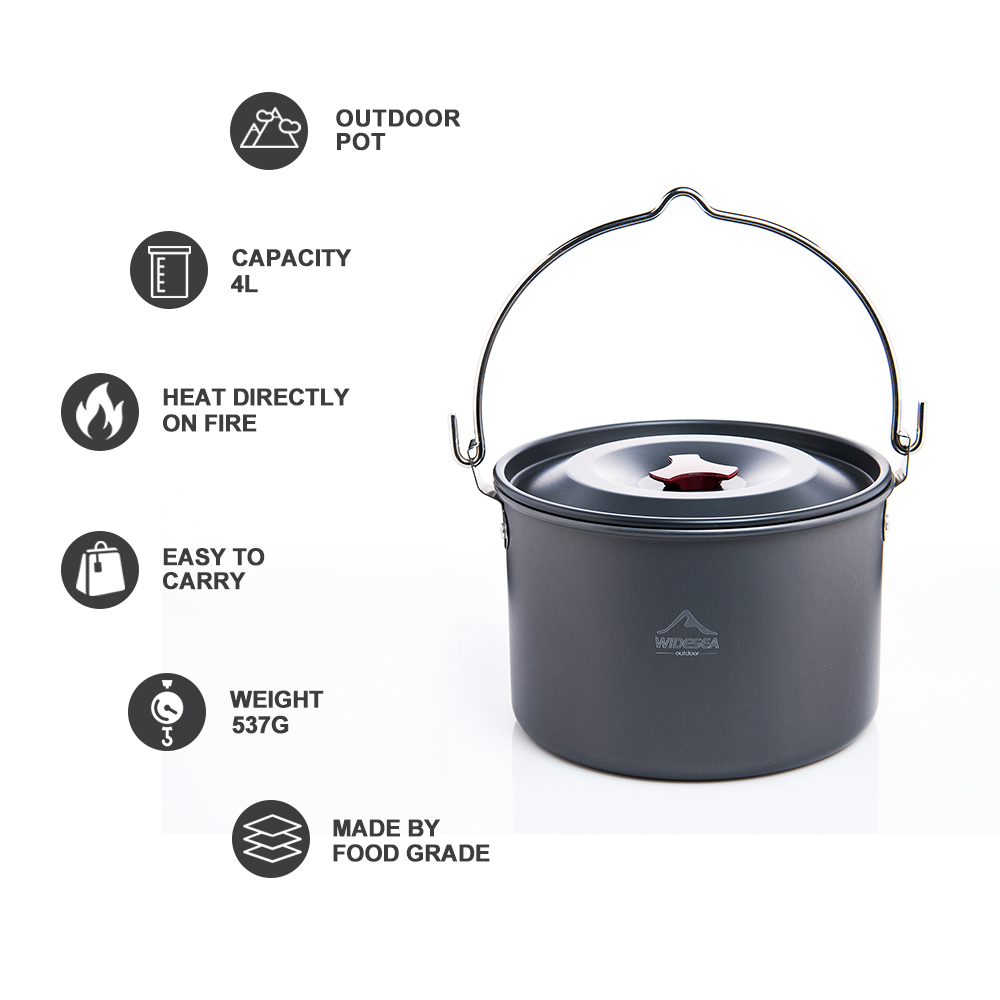 Widesea 4L Camping แขวนหม้อเคร - Fishing Equipment Kitchener บทวิจารณ์และราคา