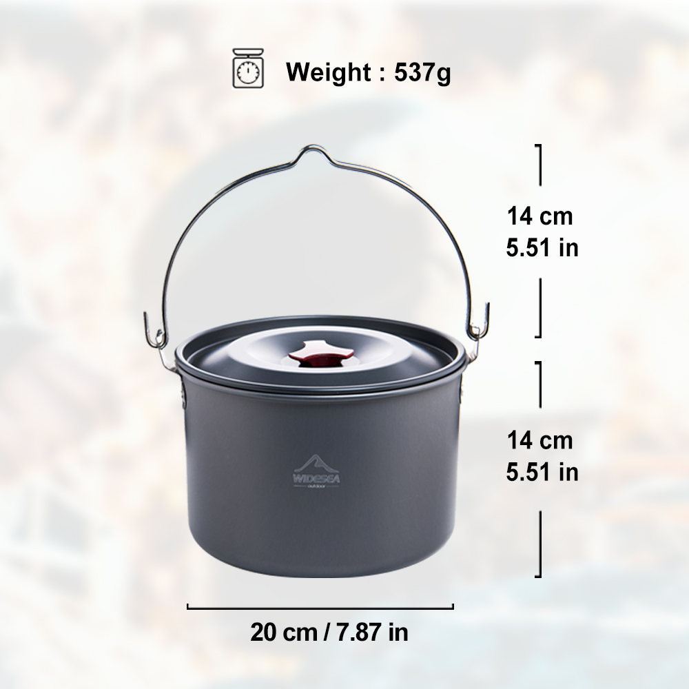 Widesea 4L Camping แขวนหม้อเคร - Fishing Equipment Kitchener บทวิจารณ์และราคา