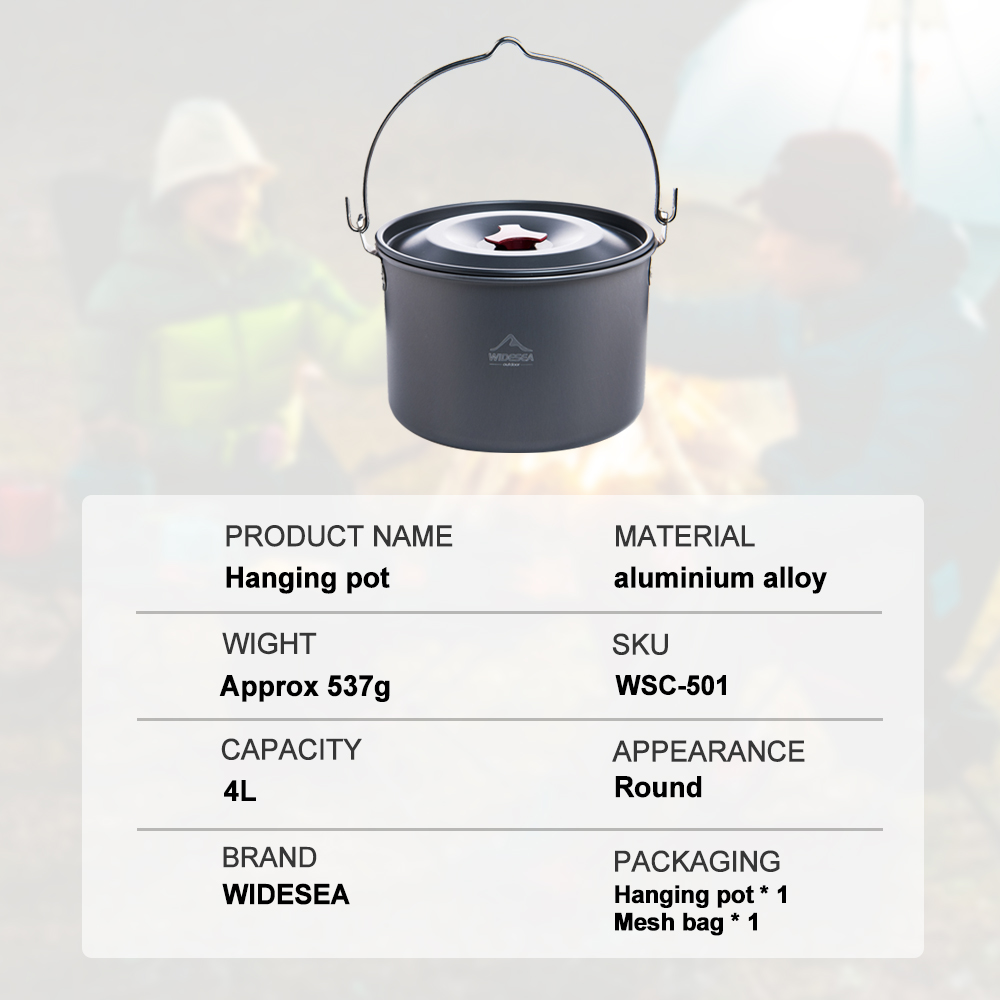 Widesea 4L Camping แขวนหม้อเคร - Fishing Equipment Kitchener บทวิจารณ์และราคา